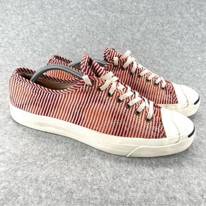 Converse Jack Purcell Salt Wash Stripe Low Sneaker Shoe Men’s 12 Red / White